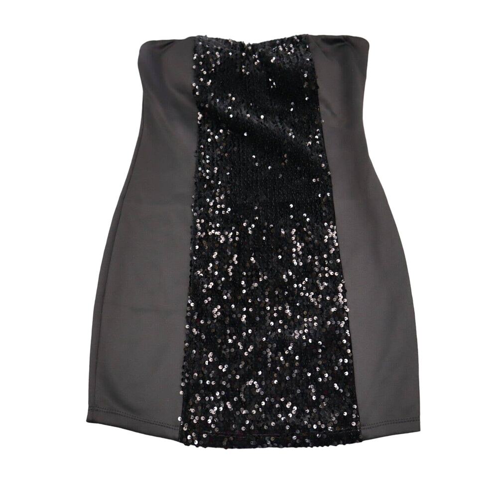 Kimcine Dress Womens M Black Strapless Sequin Design Above the Knee Length